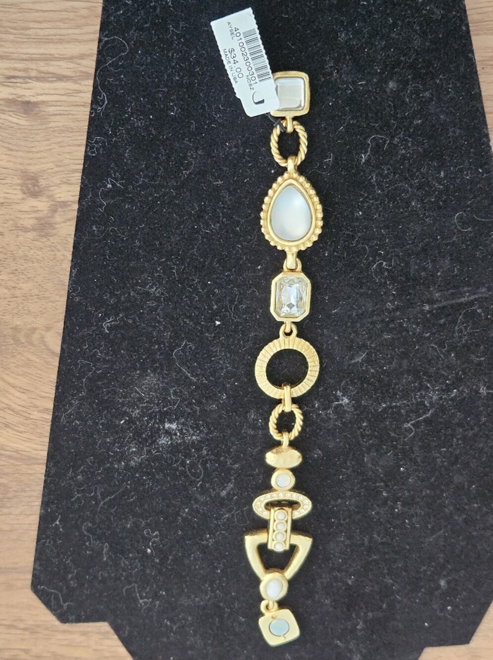 Chico's Gold-Tone Bracelet with White Accent Stones
